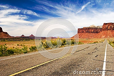 Lone rider in canyonlands Stock Photo