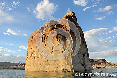 Lone Rock at Lake Powell Stock Photo