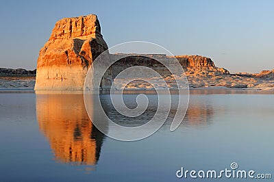 Lone Rock Sunset Stock Photo