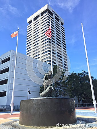 Lone Sailor Statue, Jacksonville, FL. Editorial Stock Photo