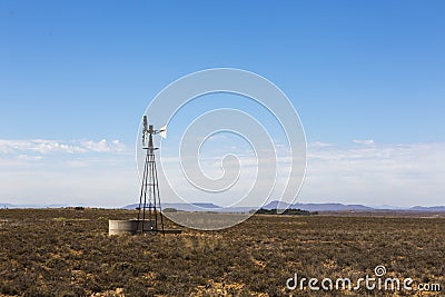 Lone windmill in the Karoo Stock Photo