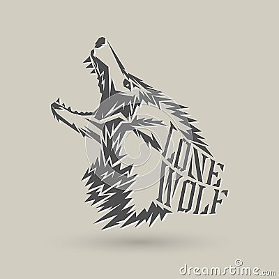 Lone wolf Vector Illustration
