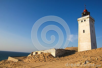 A lonely abandoned lighthouse Rubjerg Knude Fyr Stock Photo