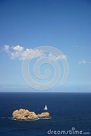 Lonely boat Stock Photo