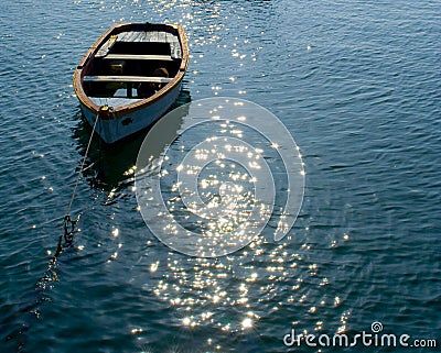 Lonely boat Stock Photo