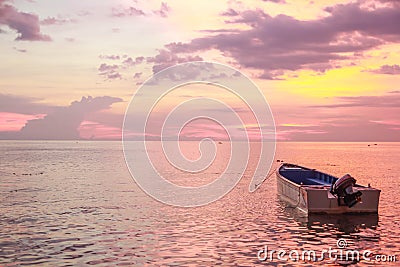 Lonely boat on the sea Editorial Stock Photo