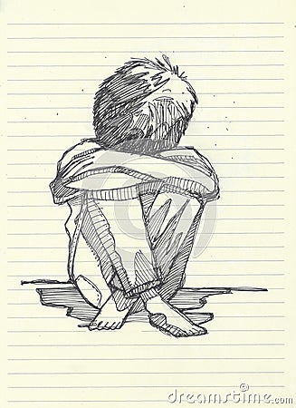 Lonely Boy Stock Illustration - Image: 59277957