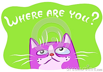 Lonely cat vector illustration. Vector Illustration