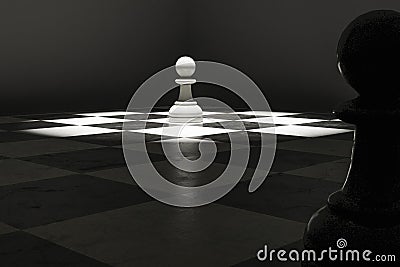 Lonely chess piece Stock Photo