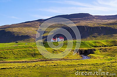 Lonely church in the Westfjords region of Iceland Stock Photo