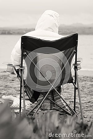 Lonely And Cold Day By The Bay Stock Photo