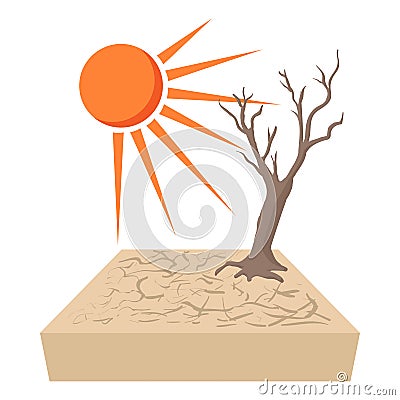 Lonely dead tree Vector Illustration