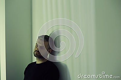 Lonely depressed man Stock Photo