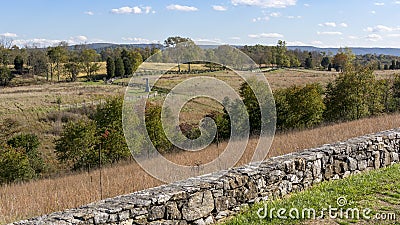 A lonely field in Antietam National Battlefield, located in Sharpsburg, Maryland. Stock Photo