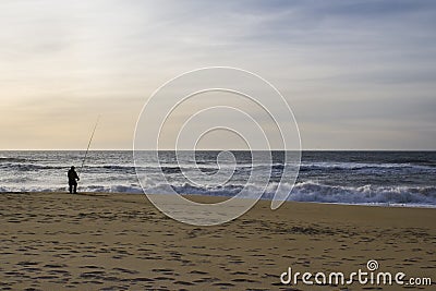 Lonely fisherman Stock Photo