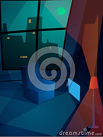 Lonely flat abstract illustration Vector Illustration