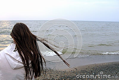 Lonely girl Stock Photo