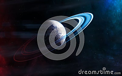 Lonely inhabited deep space planet Stock Photo