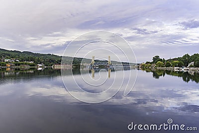 Lonely Lift Bridge Stock Photo