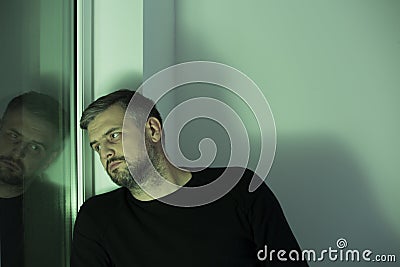 Man in rehab center Stock Photo