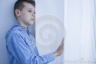 Lonely orphan with apathy Stock Photo