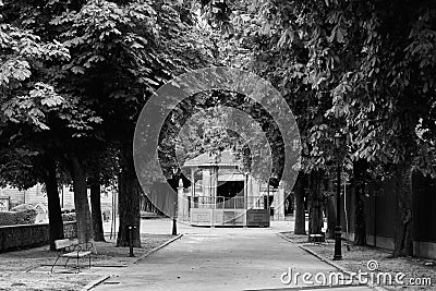 Lonely park in a town of soria Stock Photo