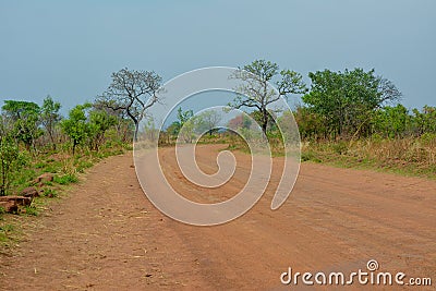 Lonely, quiet rural road, Africa Stock Photo