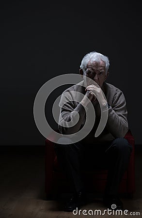 Lonely senior man Stock Photo