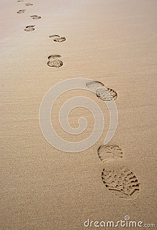 Lonely single track in the sand Stock Photo