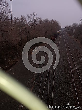 Lonely tracks moon Stock Photo