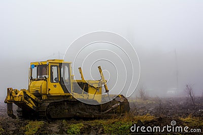 Lonely traktor Stock Photo