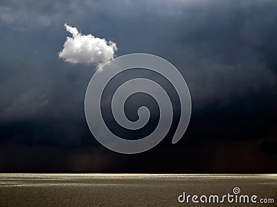 Lonely white cloud. Stock Photo