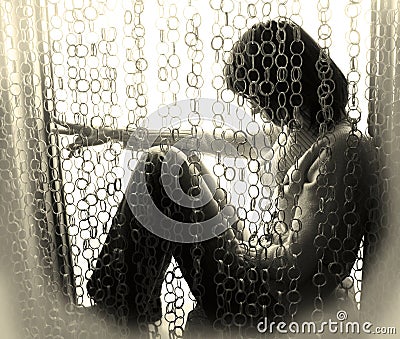 Lonely woman Stock Photo