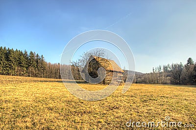 Lonely Wooden Cottage Stock Photo