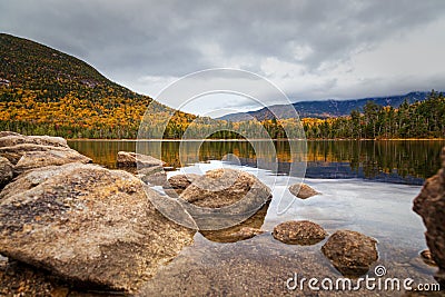 Lonesome Lake in Fall Season Stock Photo