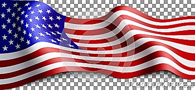 Long american flag Vector Illustration