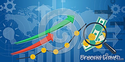 Long Background Financial Growth Vector Illustration