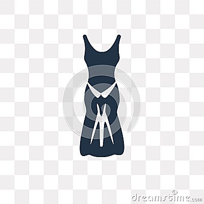 Long Bandeau Dress vector icon isolated on transparent background, Long Bandeau Dress transparency concept can be used web and m Vector Illustration