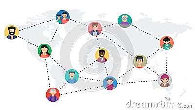 Long banner - Concept social networking Stock Photo