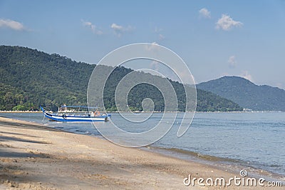 Long beach batu ferringhi mountains and coastline Stock Photo