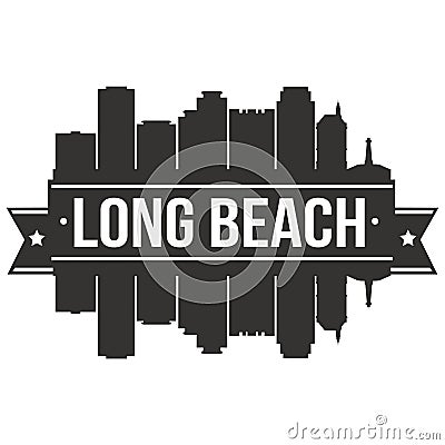 Long Beach California United States Of America USA Icon Vector Art Design Skyline Flat City Silhouette Editable Template Vector Illustration