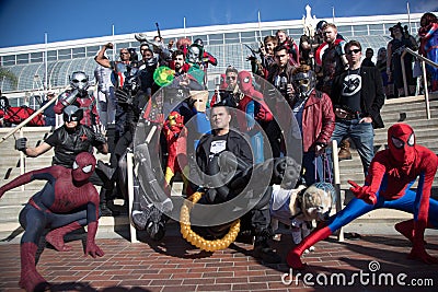 Long Beach Comic Expo Group Cosplayers 5 Editorial Stock Photo