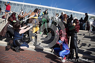 Long Beach Comic Expo Group Cosplayers 3 Editorial Stock Photo