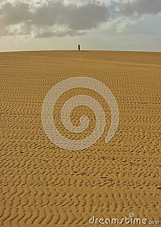 A very cool and above all large beach with clean golden sand Stock Photo