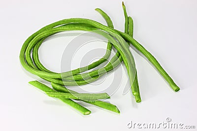 Long Beans.These long beans are similar to French and can be prepared and cooked in the same way Stock Photo