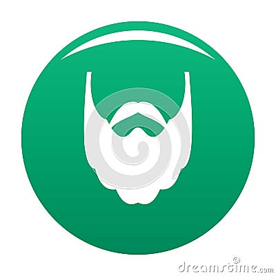 Long beard icon vector green Vector Illustration