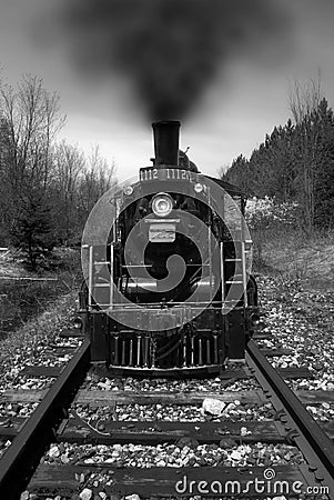 Long Black Train Stock Photo