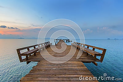 The long boardwalks to the sea Stock Photo