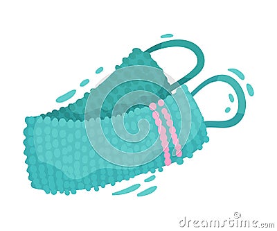 Long Body Scrubber or Shower Puff with Handles Vector Illustration Vector Illustration