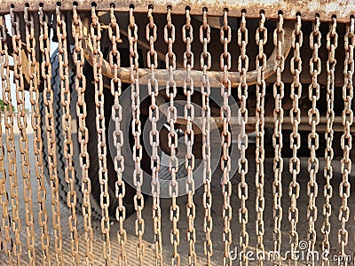 Long chains hanged to a vehicle for decorative purpose Stock Photo